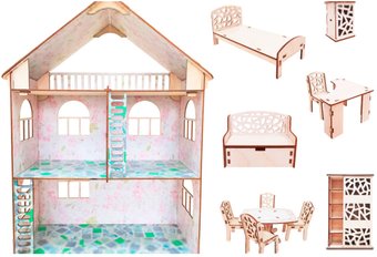 Кукольный домик Polly с мебелью Н-21д