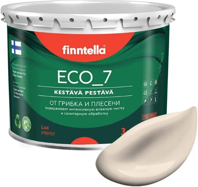 

Краска Finntella Eco 7 Manteli F-09-2-3-FL100 2.7 л (бежевый)