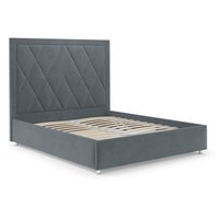 Кровать Мебель-АРС Треви 140 (велюр серо-синий HB-178 26)