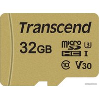 Карта памяти Transcend microSDHC 500S 32GB+ адаптер