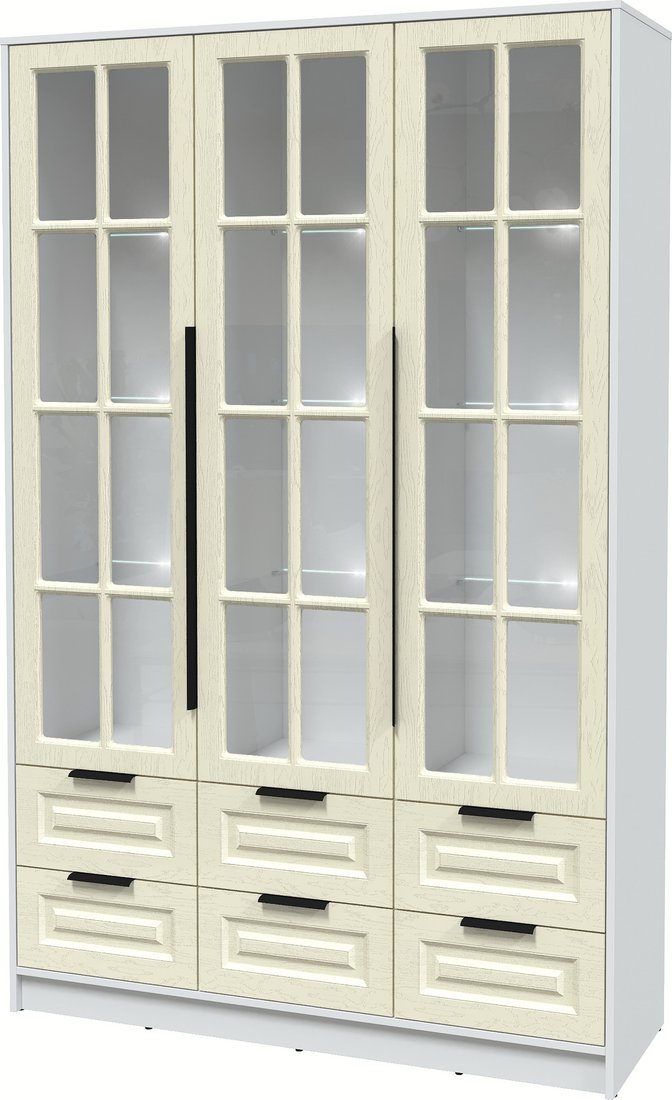 

Шкаф-витрина Интерлиния Концепт КТ-ШВ3 с подсветкой Деко (белый платинум/дуб снежный)