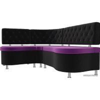 Угловой диван Лига диванов Вегас 105182 (левый, фиолетовый/черный)