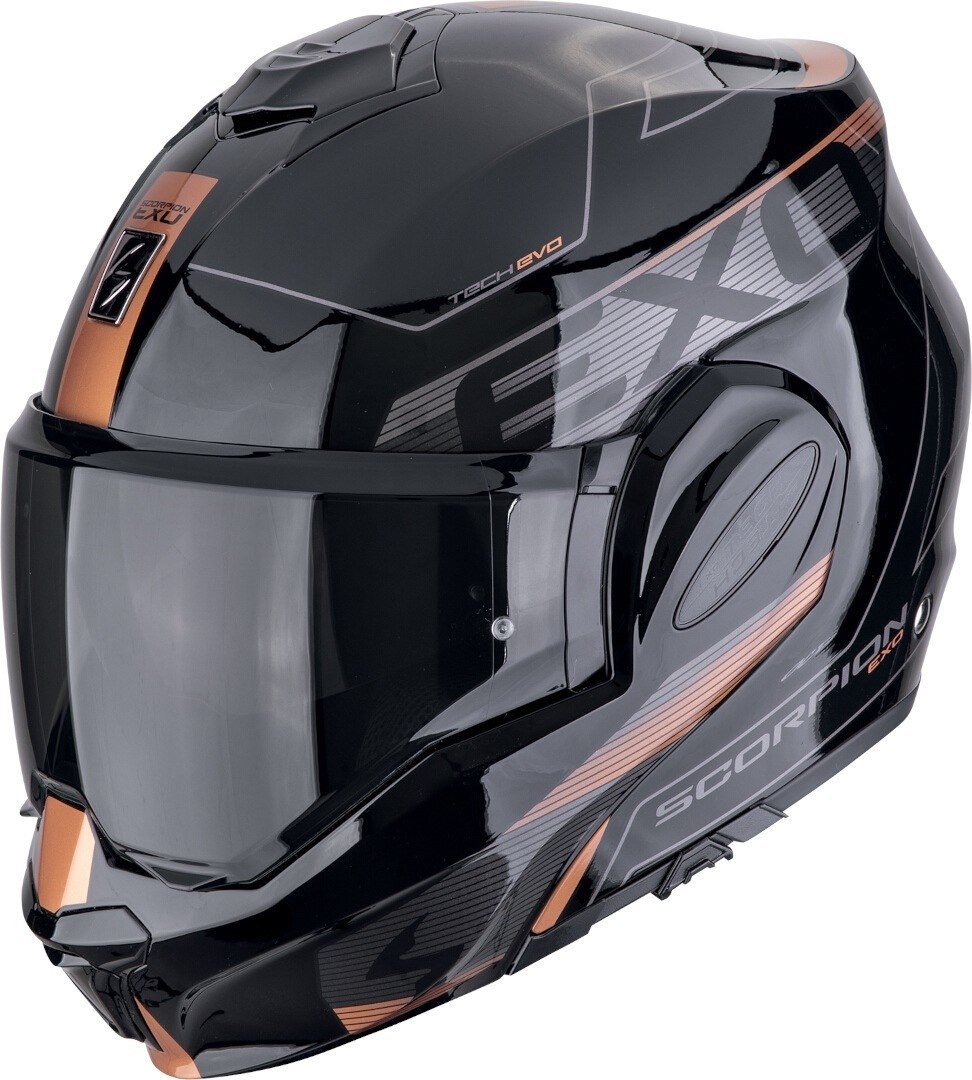 

Мотошлем Scorpion Exo Exo-Tech Evo Traveller (р. S, черный/медный)