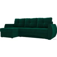 Угловой диван Лига диванов Сатурн 101047 (левый, велюр, зеленый)