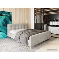 Кровать Настоящая мебель Pinko 180x200 (вельвет, серый)
