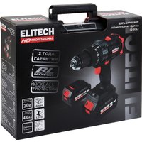Ударная дрель-шуруповерт ELITECH CD 20BL2 E2201.042.02 (с 2-мя АКБ, кейс)