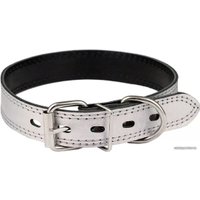 Ошейник Дарэленд простроченный 2х-слойный 30 мм 45-55 см (серебристый)