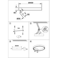 Припотолочная люстра Ambrella light Comfort FL5808/1+2 BK (черный)