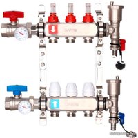 Запорная арматура Gappo Коллектор регулируемый с расходомерами G422.3 3-вых. x1"x3/4" в Орше