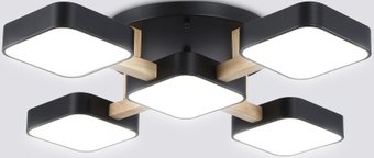 Подвесная люстра Ambrella light FL4883/5 BK/WD (черный/дерево)