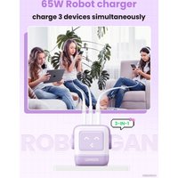 Сетевое зарядное Ugreen Nexode RG 65W CD361 (белый/сиреневый)