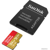 Карта памяти SanDisk Extreme microSDXC SDSQXA2-064G-GN6MA 64GB (с адаптером)