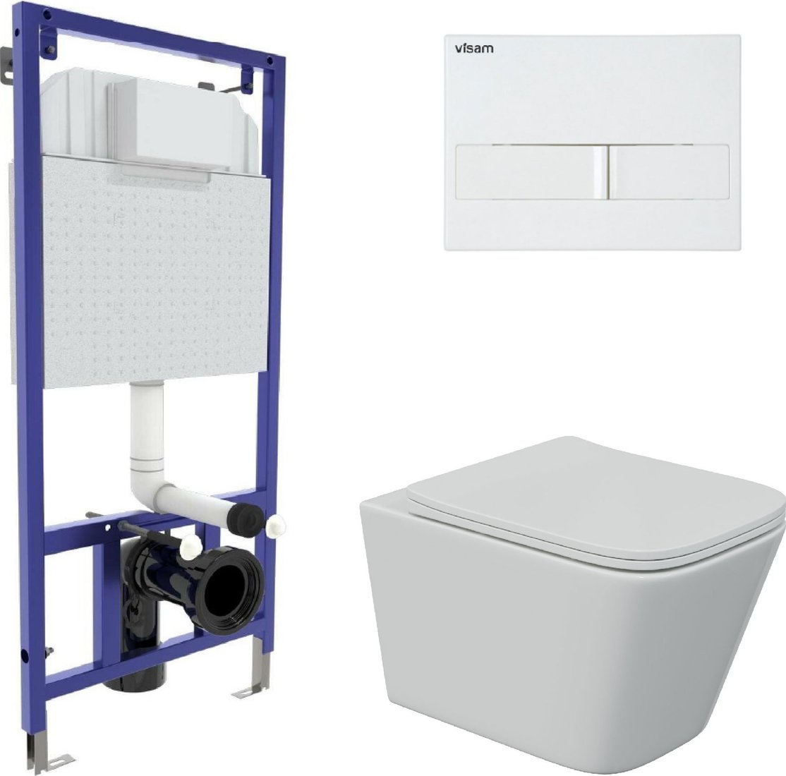 

Унитаз подвесной Berges Wasserhaus Floe S Rimless + Visam Slim 525 EX-043244 (с сиденьем)