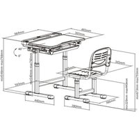 Парта Растущая мебель B204 + стул + выдвижной ящик + подставка для книг + светильник (голубой/белый) в Витебске