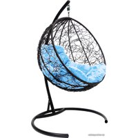 Подвесное кресло M-Group Круг 11050403 (черный ротанг/голубая подушка)