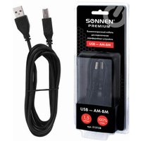 Кабель Sonnen USB Type-A - USB Type-B 513128 (1.5 м, черный)