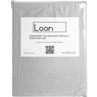 2-спальный комплект постельного белья Loon Adelina (2-спальный, наволочка 50x70, светло-серый)
