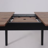 Кухонный стол Мамадома Tirk radial-94 раздвижной 94-126х64 (дуб веллингтон/черный)