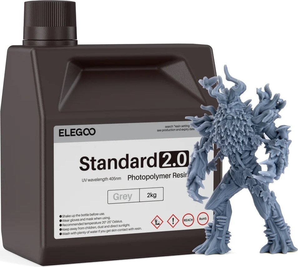 

Фотополимер Elegoo Standard V2.0 2кг (серый)