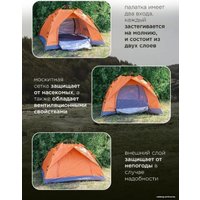 Треккинговая палатка ISMA СAMP-2 (оранжевый)