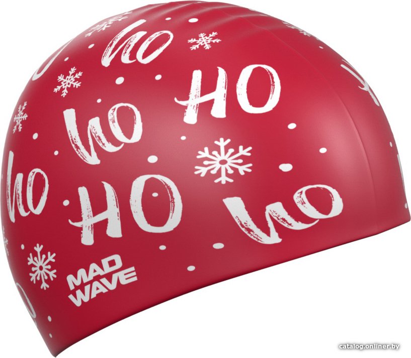 Шапочка для плавания Mad Wave New Year (ho-ho-ho, красный)