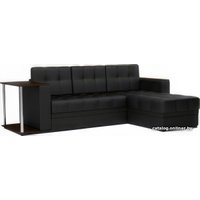 Угловой диван Мебель-АРС Атланта (экокожа черный, без полосы)