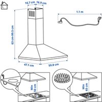 Кухонная вытяжка Ikea RYTMISK 803.889.69 (нержавеющая сталь)