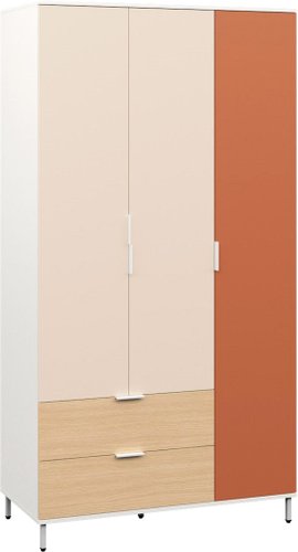 Шкаф распашной Mobi Марвэл 16.317.03 (белый PE шагрень/сатин 7045 SU/плэйн/безмолвная пустыня К514 SU)