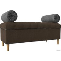 Банкетка Лига диванов Глория 113686 (рогожка коричневый/серый/серый)