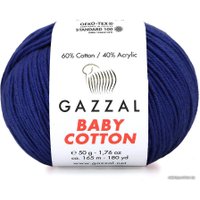 Пряжа для вязания Gazzal Baby cotton 3439 50 г 165 м (синий)