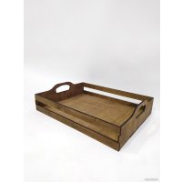 Поднос ОМурМебель Деревянный с ручками (темный орех)