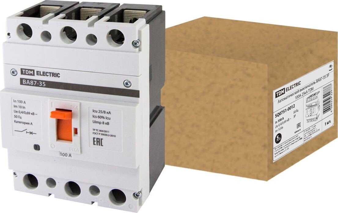 

Выключатель автоматический TDM Electric ВА87-35 3Р 100А 25кА SQ0751-0012