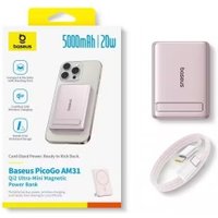 Внешний аккумулятор Baseus PicoGo AM31 Mini Magnetic Power Bank with Stand 20W 5000mAh (розовый)