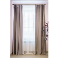 Комплект штор Decoretto Нубук НСС-K17 1.25x2.6 м (светло-серый, 2 шт)