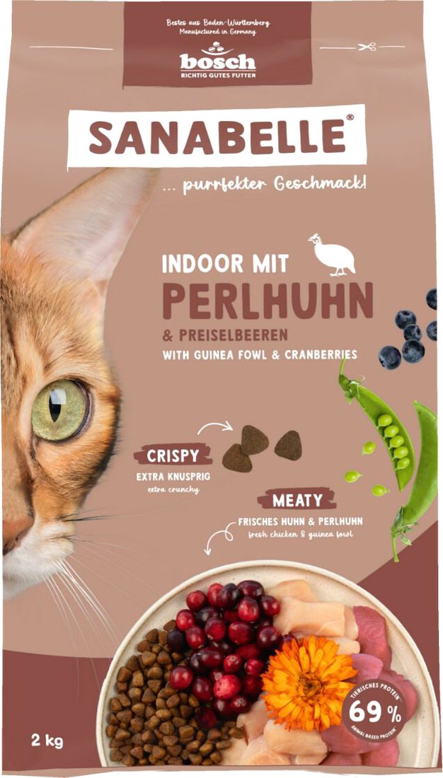 

Сухой корм для кошек Bosch Sanabelle Indoor mit Perlhuhn & Preiselbeeren 2 кг