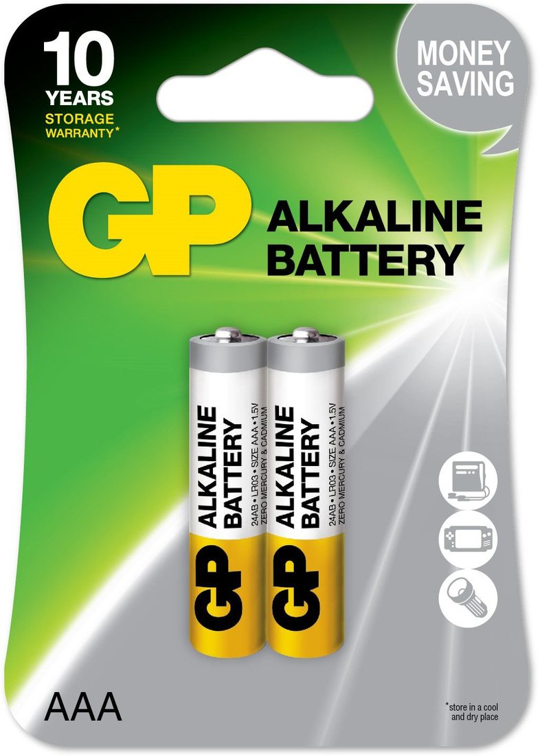 

Батарейка GP Alkaline AAA 2шт LR03/24AE-2UE2