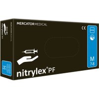 Нитриловые перчатки Mercator Nitrylex PF (M, 100 шт, черный)