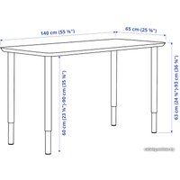 Стол Ikea Анфалларе/Олов 094.177.06 (бамбук/черный)