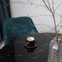 Кухонный стол AksHome Goto 120x75 (черный мрамор/черный)