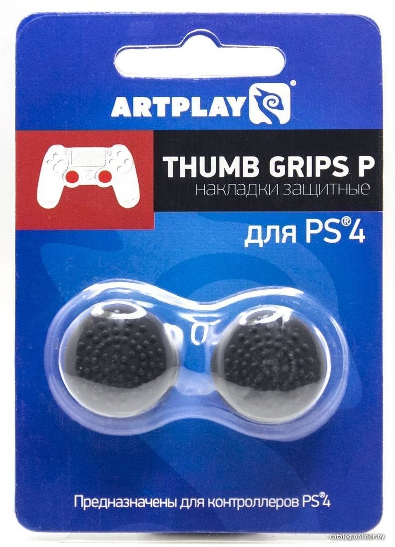 Накладки для стиков Artplays Thumb Grips выпуклые для PS4 (2 шт., черный)