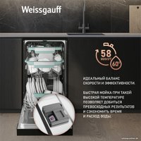 Отдельностоящая посудомоечная машина Weissgauff DW 4539 Inverter Touch AutoOpen Black