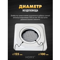 Вентиляционная решетка HOMY AIR квадратный AS100WR 15x15 (белая)