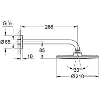 Верхний душ Grohe Rainshower Cosmopolitan 210 (286мм) [26052000]