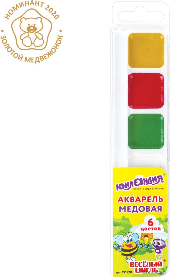 Акварельные краски Юнландия Веселый Шмель 191528 (6 цв)