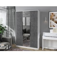 Шкаф-купе Интерлиния Концепт КТ-Ш3з (бетон портленд/белый платинум)