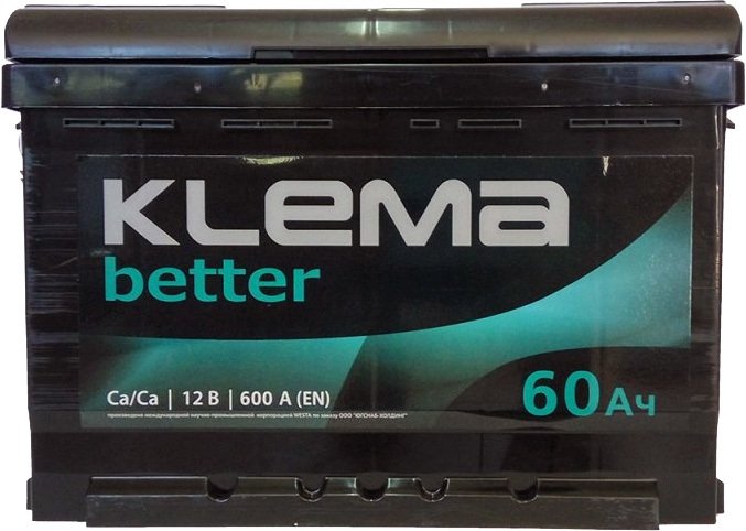 

Автомобильный аккумулятор Klema Better 6СТ-60А(0) (60 А·ч)