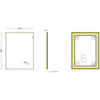 Roxen Зеркало Frida c подсветкой 510215-60 (60x80) в тонком металлическом профиле в цвете брашированное золото