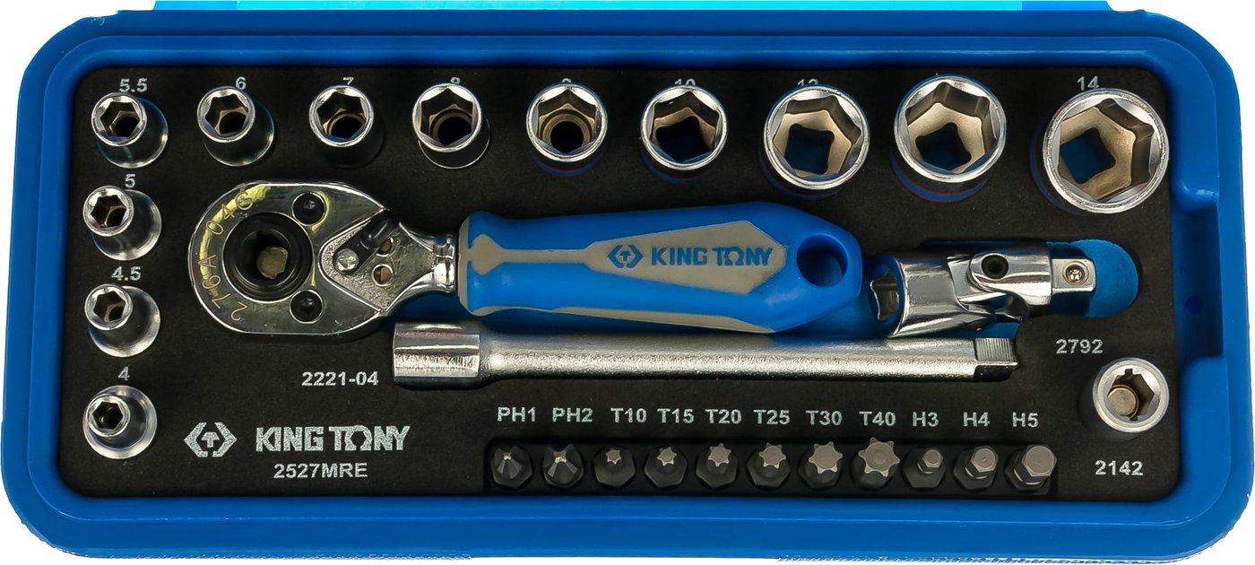 

Универсальный набор инструментов King Tony 2527MRE (27 предметов)