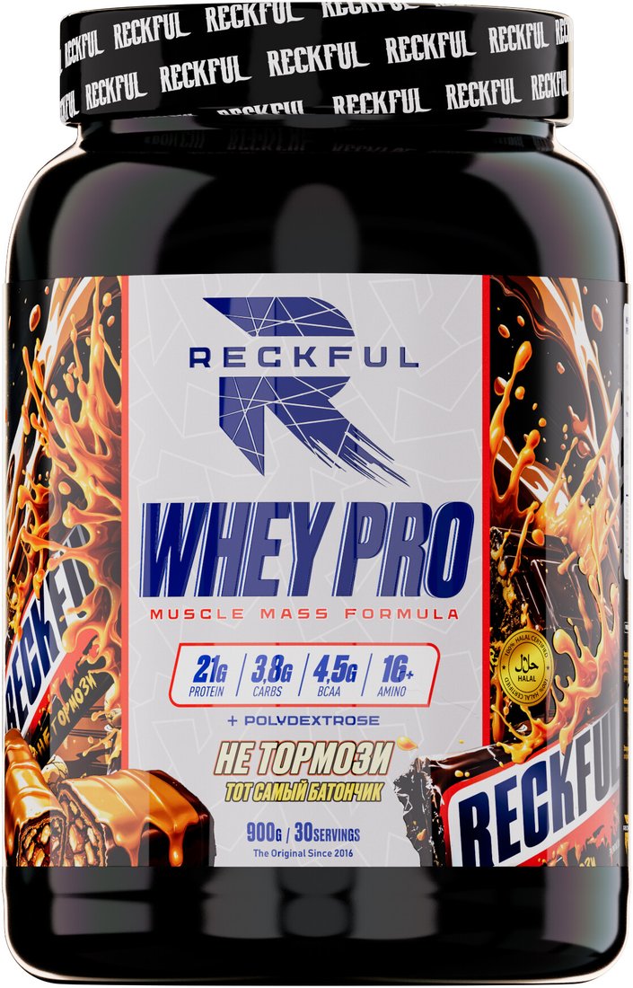 Протеин комплексный Reckful Whey PRO (сникерс, 900г)