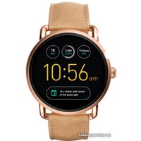 Умные часы Fossil Q Wander Light Brown Leather (золотистый/бежевый)